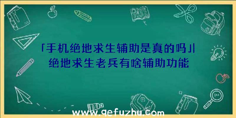 「手机绝地求生辅助是真的吗」|绝地求生老兵有啥辅助功能
